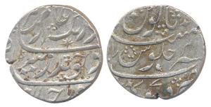 Dicholi Mint, Silver, Rupee, in the name of Aurangzeb, RY 41. Broad flan with finer callig