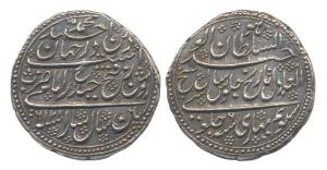 Tipu Sultan, Silver, Rupee, Patan Mint, AM 1216/6. Floral background on both the sides (KM