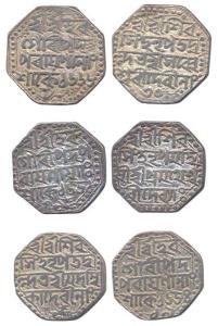 Silver (3), Rupee, three different varieties of Rupees (Mitra# 91, 104 and 144). Very Fine