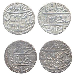 Silver, Rupee (2), Brajindarpur and Mahindarpur mints, in the name of Muhammad Akbar II. W
