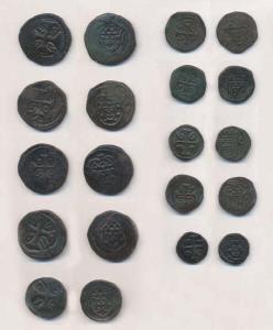 Diu, Copper (10), Atia and ½ Atia, various varieties and dates. Scarce. (10)