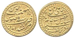 Murshidabad Mint, Gold, Mohur, hand-made type, in the name of Shah Alam II, AH 1184/11 , s