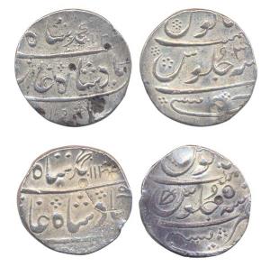 Mumbai Mint, Silver (2), Rupee, in the name of Muhammad Shah, AH 1133/3, and AH 113x/5. Bo