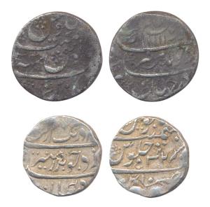 Macchlipatan and Chinapatan Mints, Silver (2), Rupee, in the name of Aurangzeb, RY 42, and
