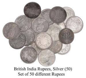 British India Rupees, Silver (50), Set of 50 different Rupees of various years: William IV