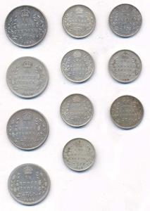 Edward VII, Silver (6), ¼ Rupee, 1907 and 1908; 2 Annas, 1910 (4). UNC. (6)