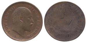 Edward VII, Copper, ¼ Anna, Lakhi or Brockage of obv. Very Fine+, Rare