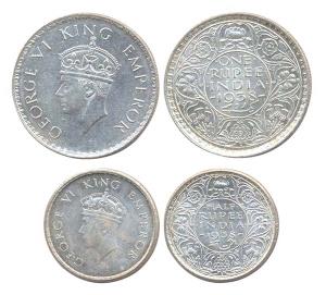 George VI, Silver, Rupee and ½ Rupee, 1938. Bombay mint. Very Fine, Scarce. (2)