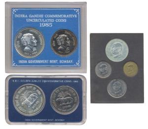 UNC Set (3), 1969 Mahatma Gandhi; 1985 Golden Jubilee of the Reserve Bank of India and Ind
