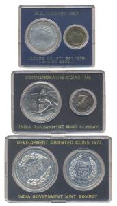 UNC Set (3), 1970 FAO; 1972 25th Anniversary of India's Independence; 1973 Grow More Food.