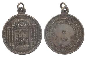 Medal of Francies Xavier Church, Silver, St. Francies Xavier Church on obv; Recordacao de 