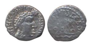 Satavahanas, Vashishthiputra Siri Pulumavi (AD 78-114). Silver Drachma, obv bust with Sans