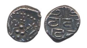 Paramaras of Malwa, Jaya Varmana (AD 1225-74). Silver Unit, obv seated Goddess Lakshmi, re