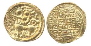 Kadambas of Goa, Sivachitta (AD 11th century). Gold Pagoda, Lion standing left, rev Nagari