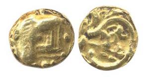 Chalukyas of Kalyana, Somesvara (AD 1043-68). Gold Pagoda, temple entrance, rev elaborate 
