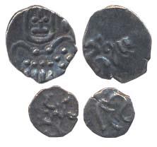 Bukka I (AD 1344-77). Silver Tara, Garuda running right holding serpent in hand, rev Ba in