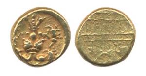 Achutaraya (AD 1529-42). Gold Pagoda, two headed mythical bird holding four elephants: gan