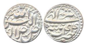 Akbar, Silver rupee, Patna mint, Ilahi 44, month Tir. (KM 93.14). Wide flan, Extremely Fin
