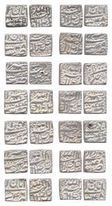Akbar, Silver rupees (12), square flan, all Tatta mint, during various months, 42 Bahaman,
