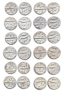 Akbar, Silver rupees (12), round flan, all Burhanpur mint, during various months, 4x Azar,