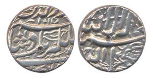 Jahangir, Silver rupee, Elichpur mint, AH 1015, Kalima in floral background with a bird fl