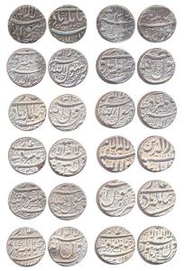 Jahangir, Silver rupees (12), Ahmadnagar, Jalnapur, Burhanpur and Elichpurv mints, Kalima 