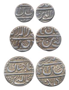 Shah Jahan, Shihab ud-din Muhammad (AH 1037-1068, AD 1628-1658), Silver rupee, ½ rupee and