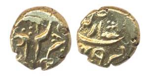 Aurangzeb, Gold Pagoda, Imtiyazgadh mint, regnal year 49 (KM 326.xx unlisted). Extremely F
