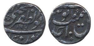 Aurangzeb, Silver ¼ rupee, Shahjahanabad -mint off flan, 1069 year Ahd, Muhi al din type (