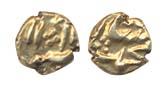 Muhammad Shah, Nasir ud-din (AH 1131-1161, AD 1719-1748). Gold Fanam, no mint, rev Sanah 1