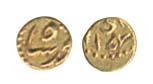 Muhammad Shah, Nasir ud-din, Gold ½ Fanam, no mint, rev regnal year Ahd, (half denominatio