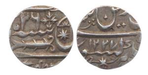 Sa'adat Ali (AH 1213-1230). Silver ½ rupee, Muhammadabad Banaras mint, year 1227 with froz