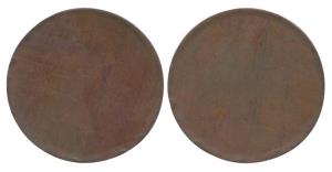 Khengarji III, Copper 5 Kori, Trial Strike, inscription on edge KUTCH STATE BHUJ. Trial st