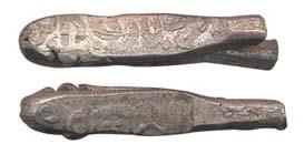 Ali Adil Shah II, Silver, Larin, Dabhol Mint. Small and dumpy larin type, Very Fine+, Scar