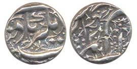 Jahangir, Silver, ½ Rupee, Ahmadnagar Mint, Kalima type. Very Fine+, Rare.