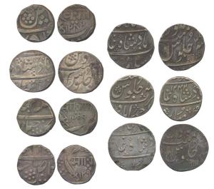 Silver (7), Rupee. Various rulers, types and varieties. Very fine, Scarce. (7)