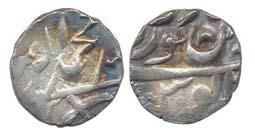Mughal Issue, Silver, ¼ Rupee, in the name of Muhammad Akbar II, Dar-ul-Mansur Jodhpur Min