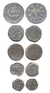 Silver (5), Kori & ½ Kori, Junagadh and Porbandar State; Kori of Nawanagar State. Fine+ to