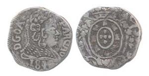Goa, Joao, Silver, Pardao, 184x (KM 221). About Very Fine, Very Rare.