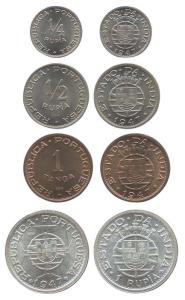 Machine Struck, Decimal Coinage (4), Rupia, ½ and ¼ Rupia, and 1 Tanga. All Proof counter-