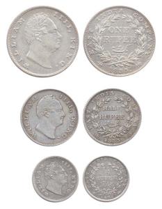 William IV, Silver (3), Set of 3: Rupee, ½ and ¼ Rupee, 1835, without initials, Bombay Min