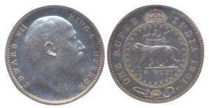 Edward VII, Silver, Rupee, 1901, Mule Pattern with the usual bust of the Emperor on obv, a