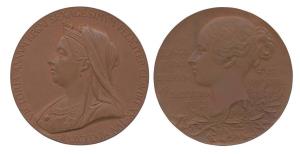 Victoria Medal, Copper, Diamond Jubilee of Queen Victoria, 1837-1897, official medal by T.