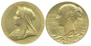 Victoria Medal, Gold, Diamond Jubilee of Queen Victoria, 1837-1897, official medal by T. B