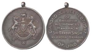 Jind, Ranbir Singh, Silver, Diamond Jubilee Medal of Brigadier Maharaja Sir Ranbir Singh, 