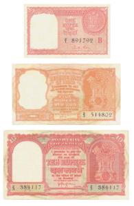 Persian Gulf issues, Rupees 1, 5 and 10, 1959, signed A. K. Roy & H. V. R. Iyengar (Jhun #
