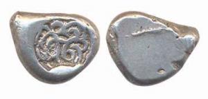 Matsya area of Agra, Silver Karshapana, 3.09g, Uncertain punchmark, like a criss - crossed