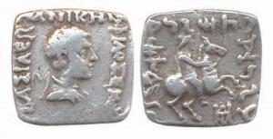Indo-Greeks, Philoxenus, (100-95 BC), Silver Drachm, 1.82g, Indian standard, King on horse