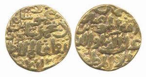 Mahmud bin Muhammad Tughlaq, Gold Tanka, 10.91g, AH 752 (G&G D 455). Fine, Rare.