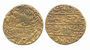 Shah Jahan, Gold Mohur, 10.76g, Akbarabad Mint, AH 1043/6. Fine+, Rare.